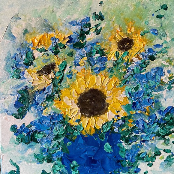 Other - “PEACEFUL SUNFLOWER” ORIGINAL ACRYLIC FLORAL PAINTING